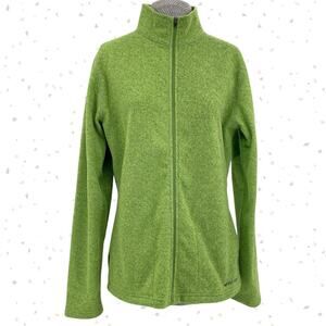 Hot Chillys Bright Green Fleece Full Zip Jacket Outdoor Layering Hiking Size L
